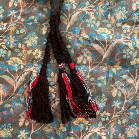 Johnny Was square silk scarf with tassels - Picture 7 of 7